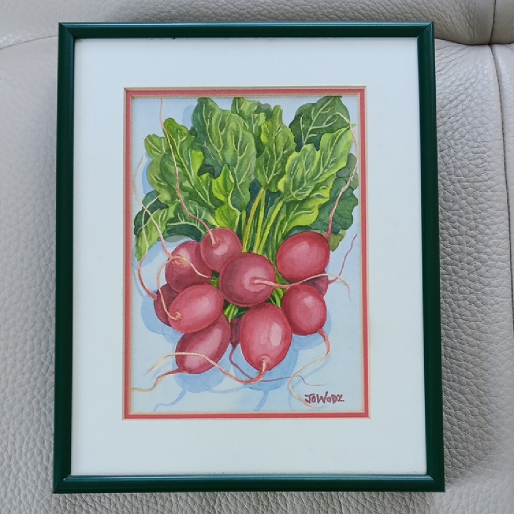 Vintage Framed Radish Water Colour